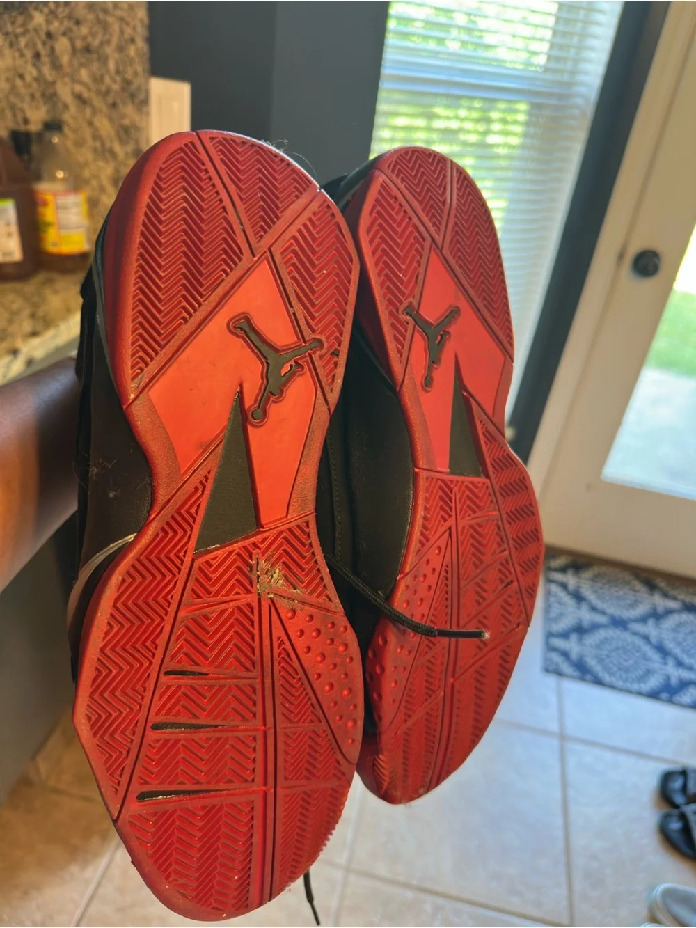 Jordan Black and Red Men's High-Top Sneakers